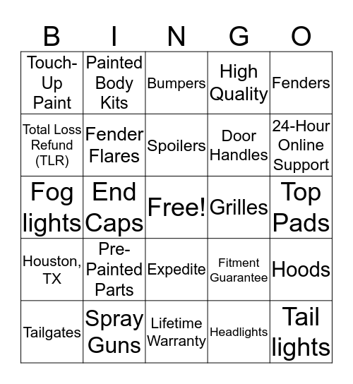 Reve GO Bingo Card
