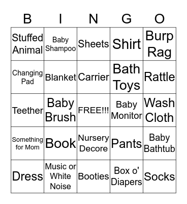 Baby Yi Bingo Card