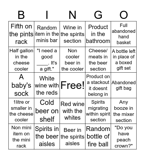 BevMo! Bingo (holiday edition) Bingo Card