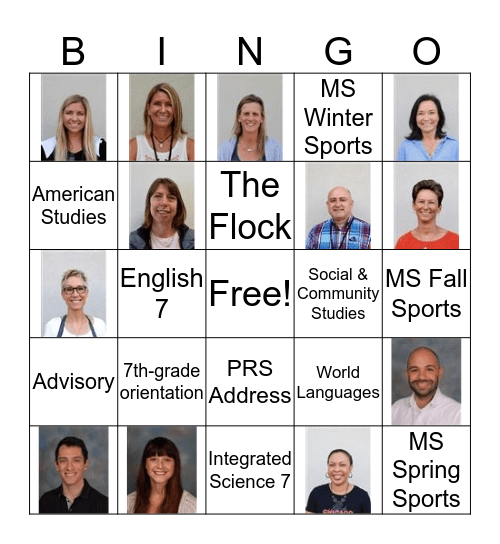 MS Summer Skills Bingo Card