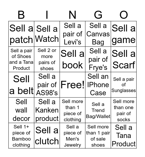 ROOSTER BINGO Card