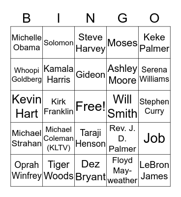 Ushers' Annual Picnic Bingo Card