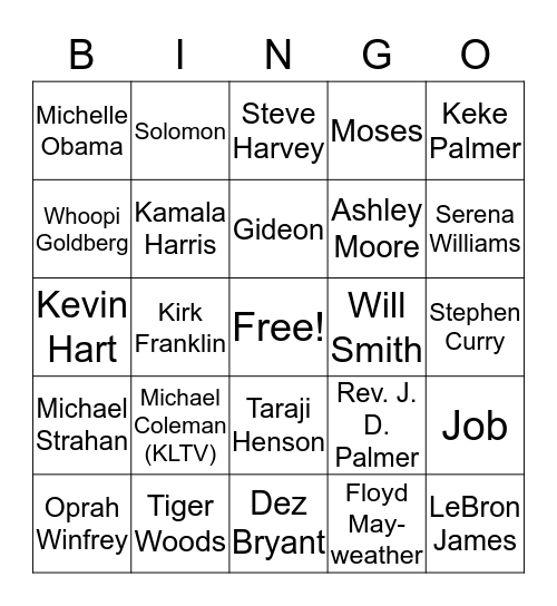 Ushers' Annual Picnic Bingo Card