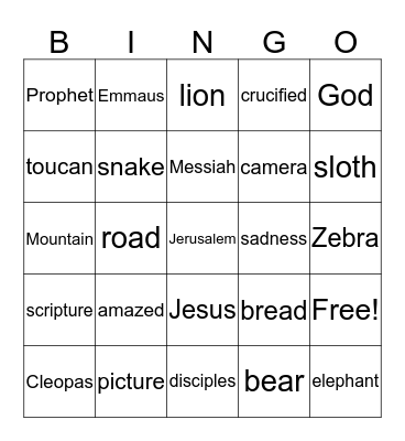 Encounter on the Road Bingo Card