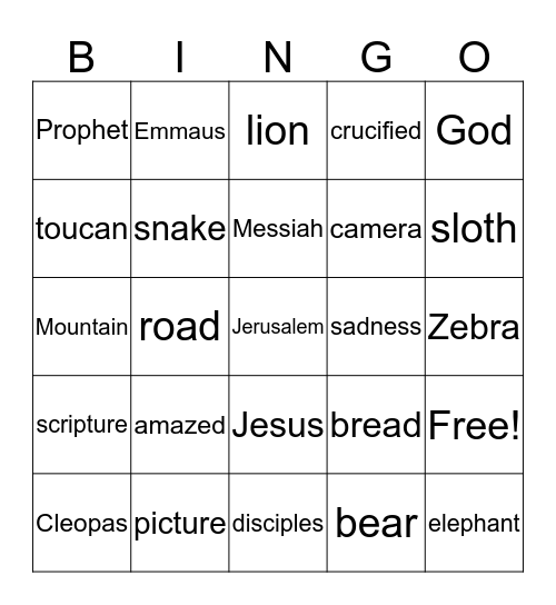 Encounter on the Road Bingo Card