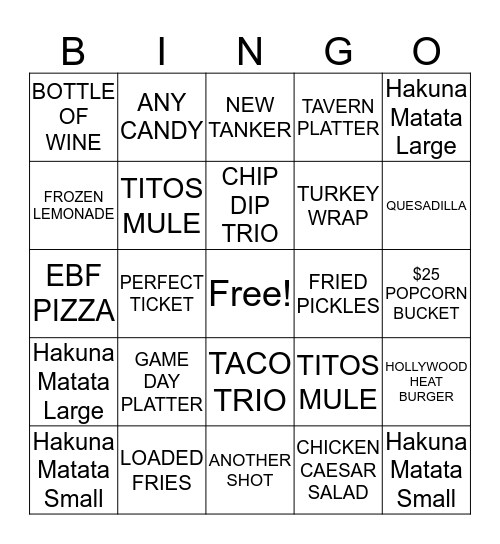 SERVER BINGO  Bingo Card