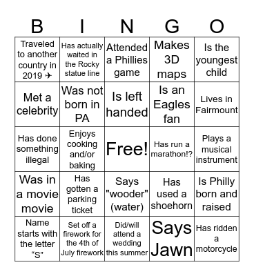 Find someone who... Bingo Card