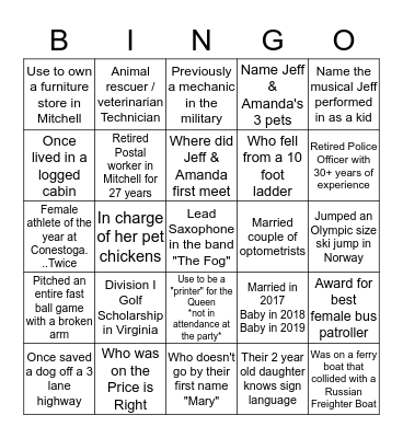 Bingo for Booze Bingo Card