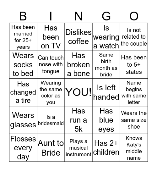 Find someone who... Bingo Card