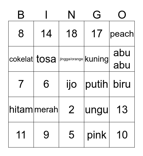 @yunseorig Bingo Card