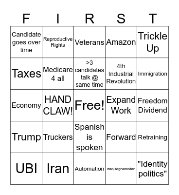 Debates  Bingo Card