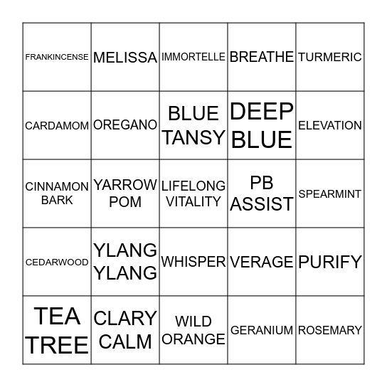 ESSENTIAL JOY Bingo Card