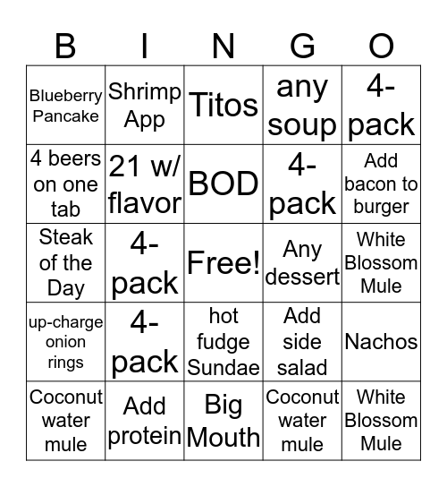 Happy Saturday Bingo Card