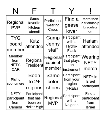 NFTY MECHINA BINGO Card