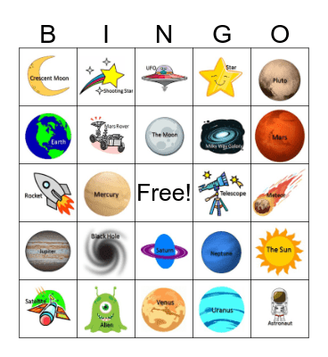 Galactic Bingo Card