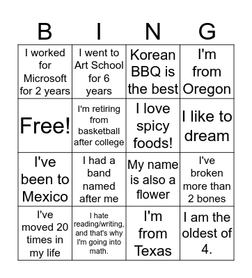 Last Day of Class Bingo Card