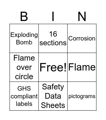 GHS  Bingo Card