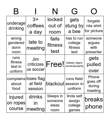 RDA Bingo Card