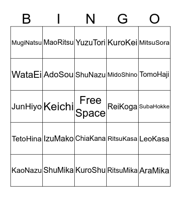 EnStars Ships Bingo Card