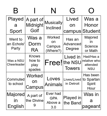 Detroit NSU AA Picnic   Bingo Card