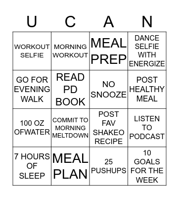 SHOW UP AS THE BEST YOU  Bingo Card
