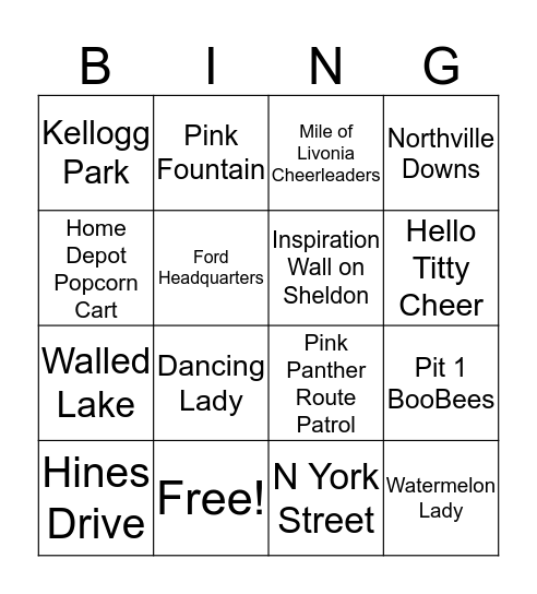 As Heard on the Michigan 3-Day Bingo Card