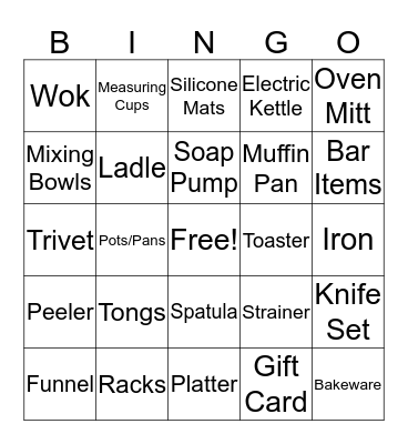 Michelle's Bridal Bingo Card