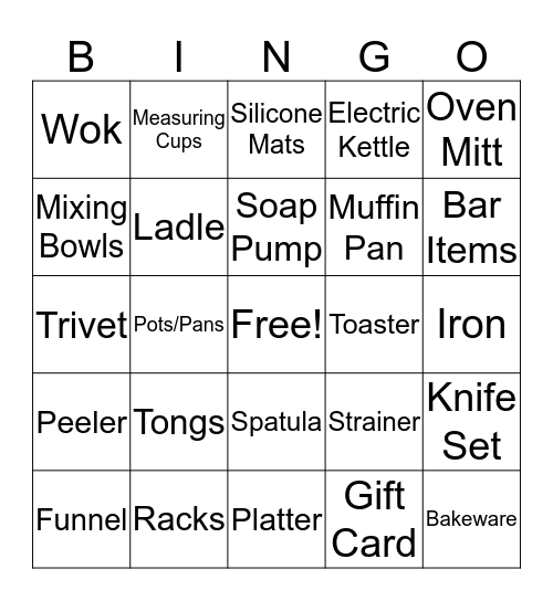 Michelle's Bridal Bingo Card