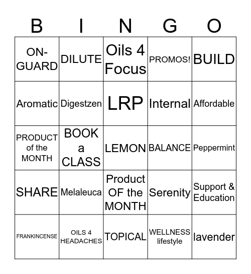 ESSENTIAL BINGO Card