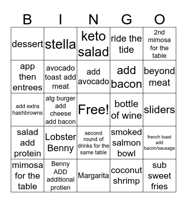 ATG Brunch Bingo Card