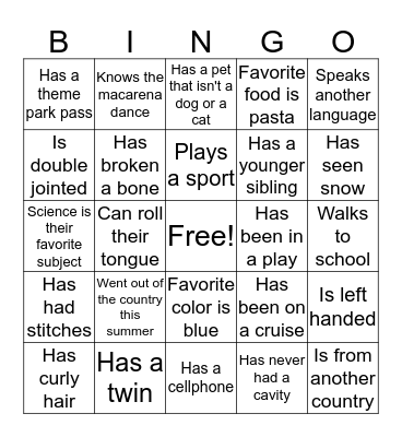 Find someone who.... Bingo Card
