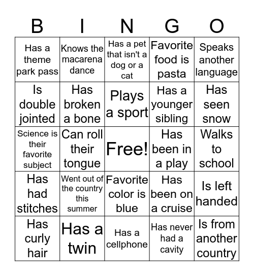 Find someone who.... Bingo Card