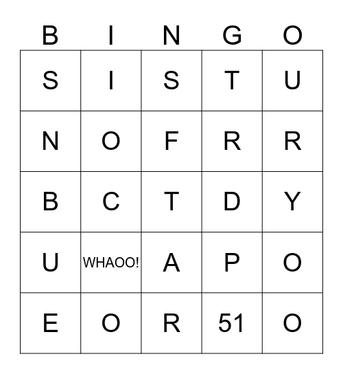 FUN NIGHT OUT Bingo Card