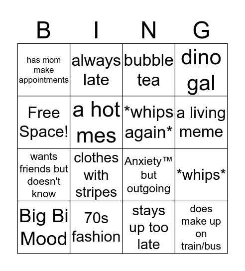 Amanda Bingo Card