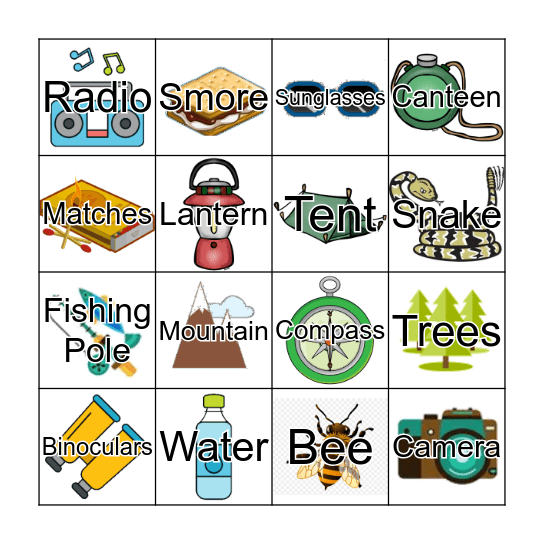 Camping BINGO Card