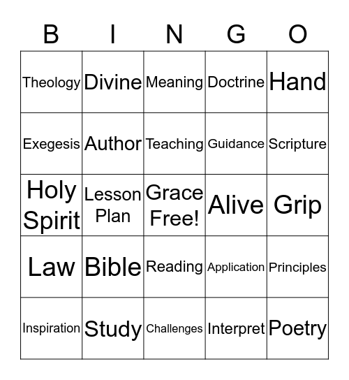 How to Study & Teach the Bible Bingo Card