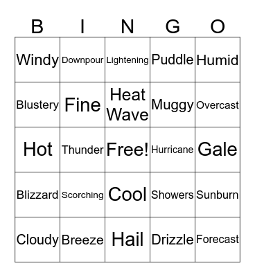 The Weather Bingo Card
