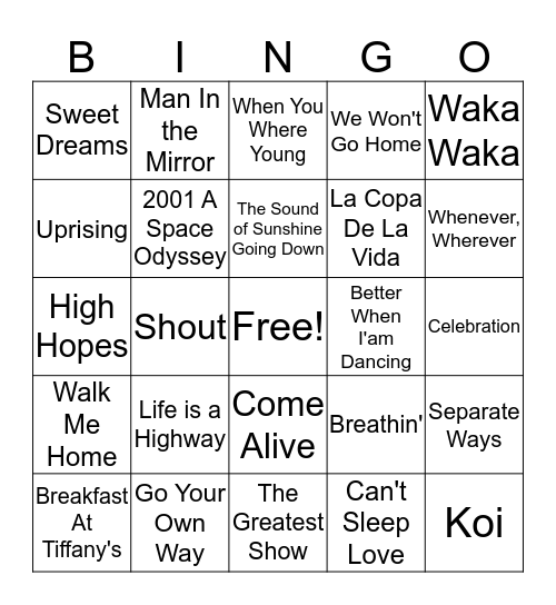 Cycling Favorites Bingo Card