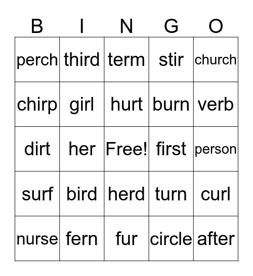 /er/ - er ir ur Bingo Card