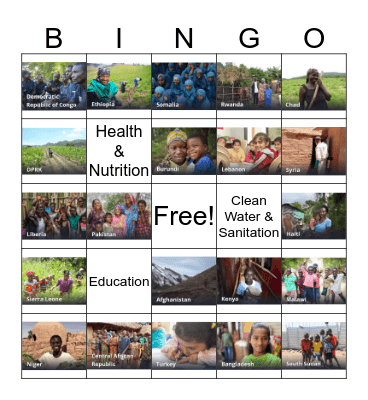 Concern Worldwide Bingo Card
