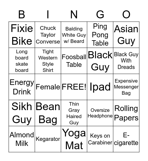 Tech Start UP Bingo Card
