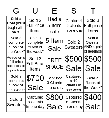 220 Northeast October Contest Bingo Card