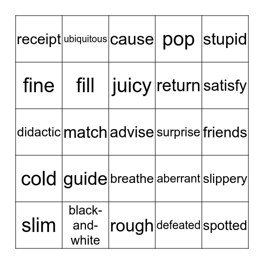 V O I C E   T E S T   B I N G O Bingo Card