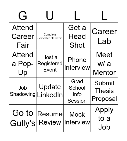 Leaving the Nest Bingo Card