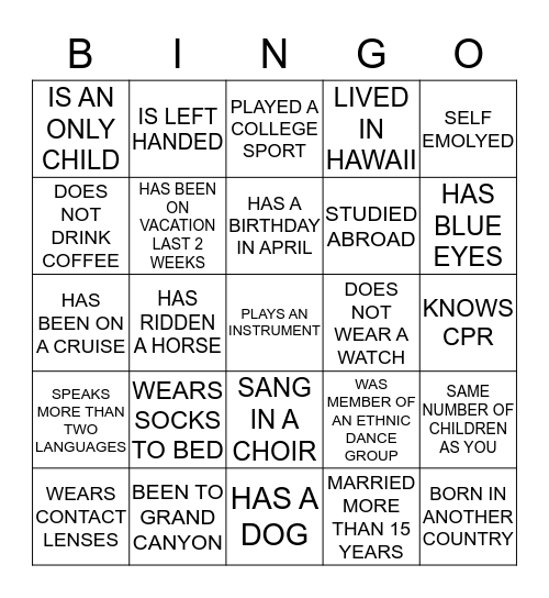 GAODS BINGO Card