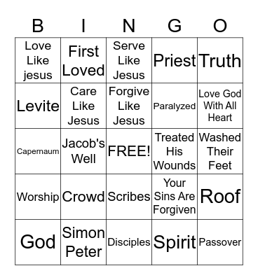 LIVE LIKE JESUS Bingo Card