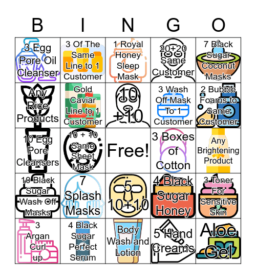 Skinfood Bingo  Bingo Card