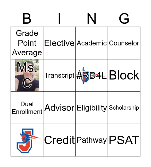 JHS Class of 2023 Bingo Card