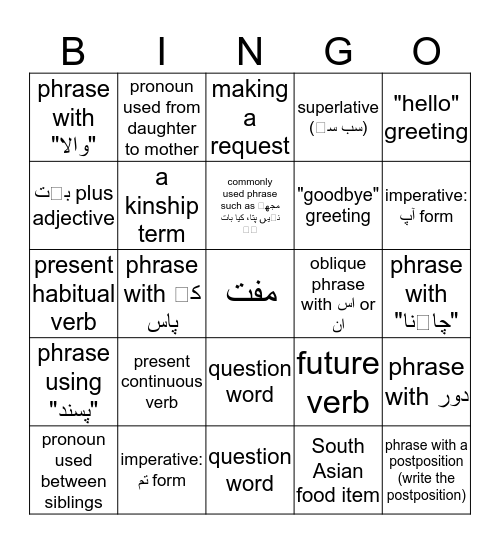 Bingo-Vingo! Bingo Card