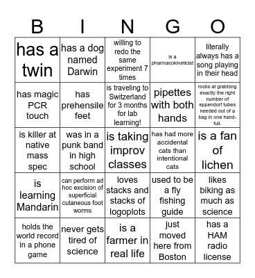 Find someone who... Bingo Card